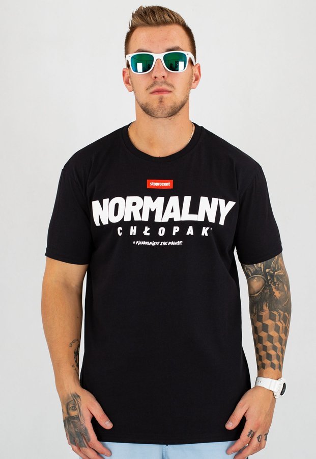 T-shirt Stoprocent Slim Normalny czarny