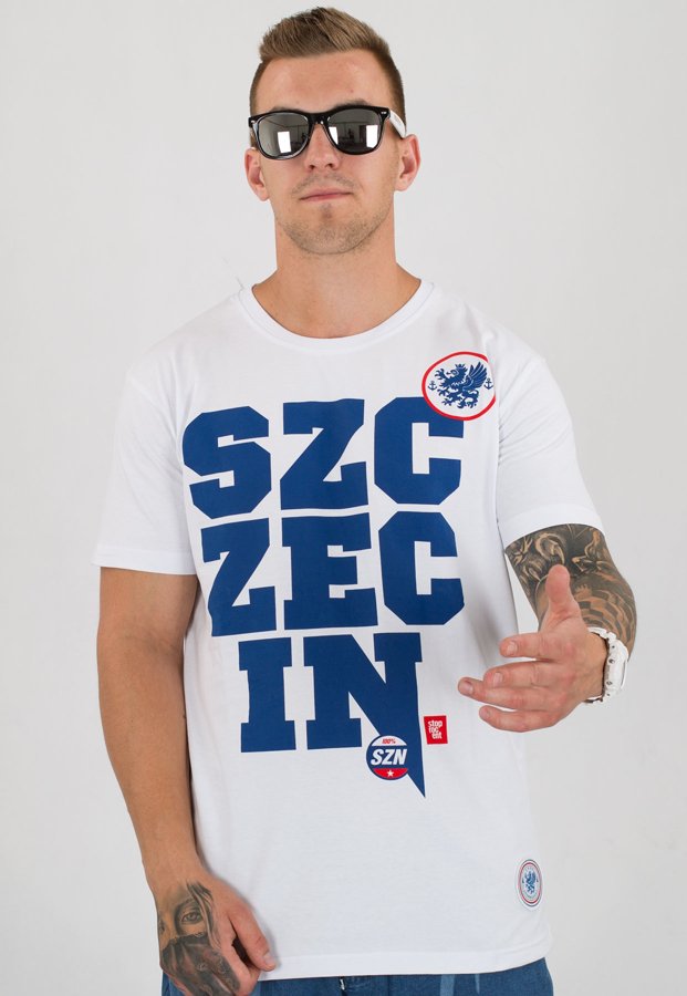 T-shirt Stoprocent Slim SZN18 biały