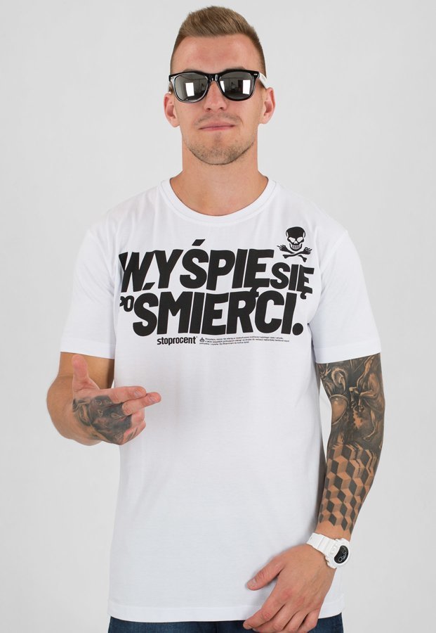 T-shirt Stoprocent Slim Sen biały