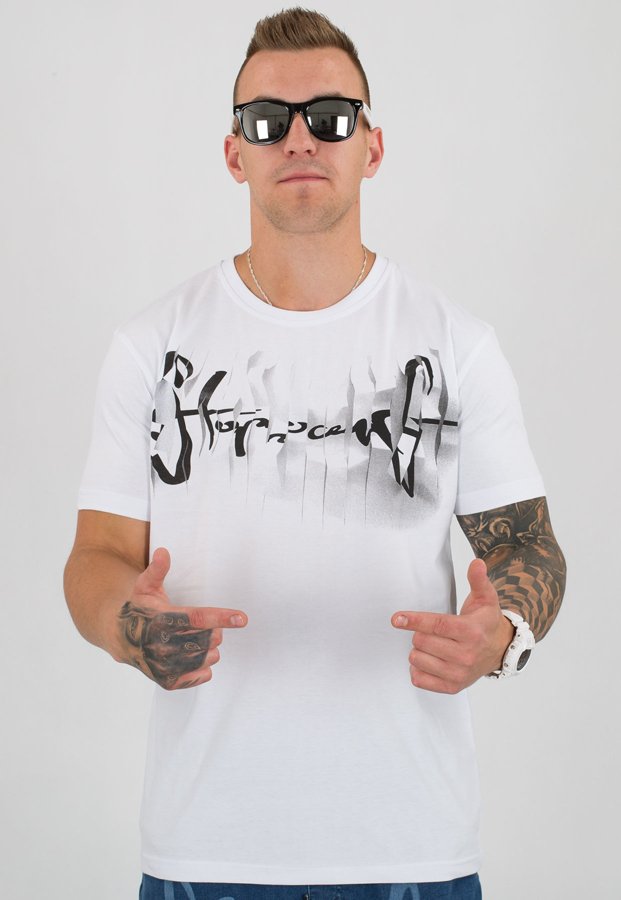 T-shirt Stoprocent Slim Skalpel biały