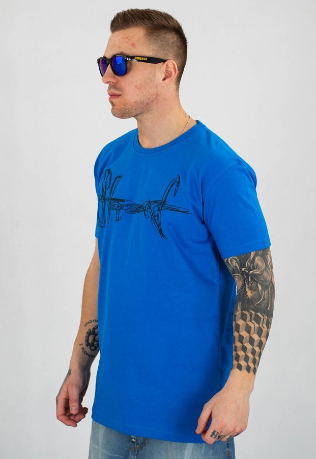 T-shirt Stoprocent Slim Sketch niebieski