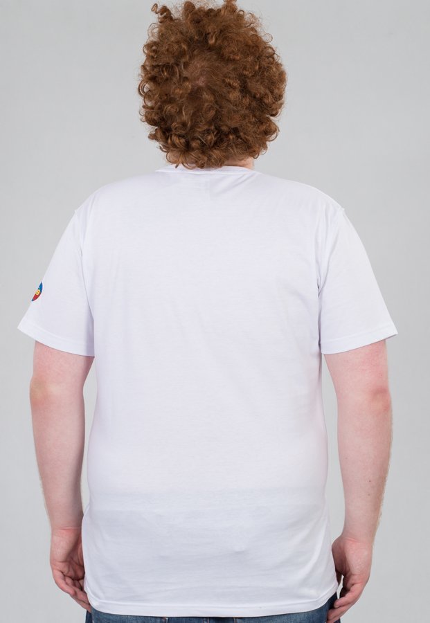 T-shirt Stoprocent Slim Stripetag biały