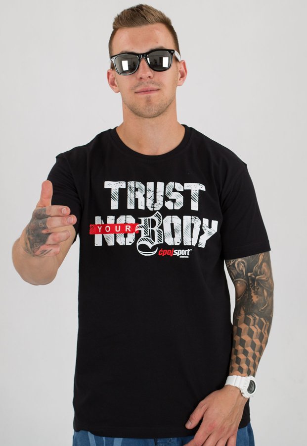 T-shirt Stoprocent Slim Trust czarny