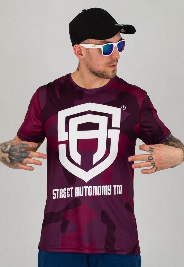 T-shirt Street Autonomy Camuglage fioletowy