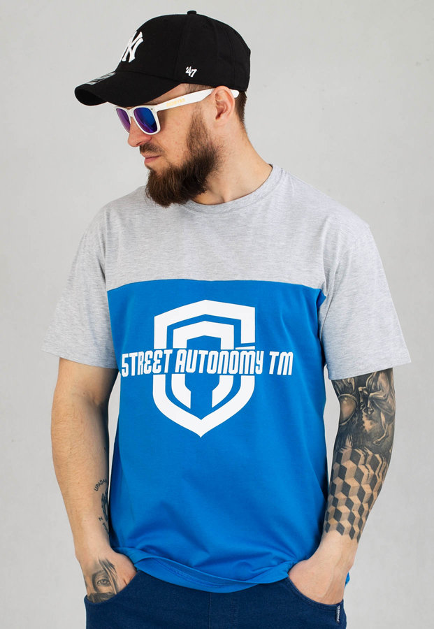 T-shirt Street Autonomy Classest szaro niebieska