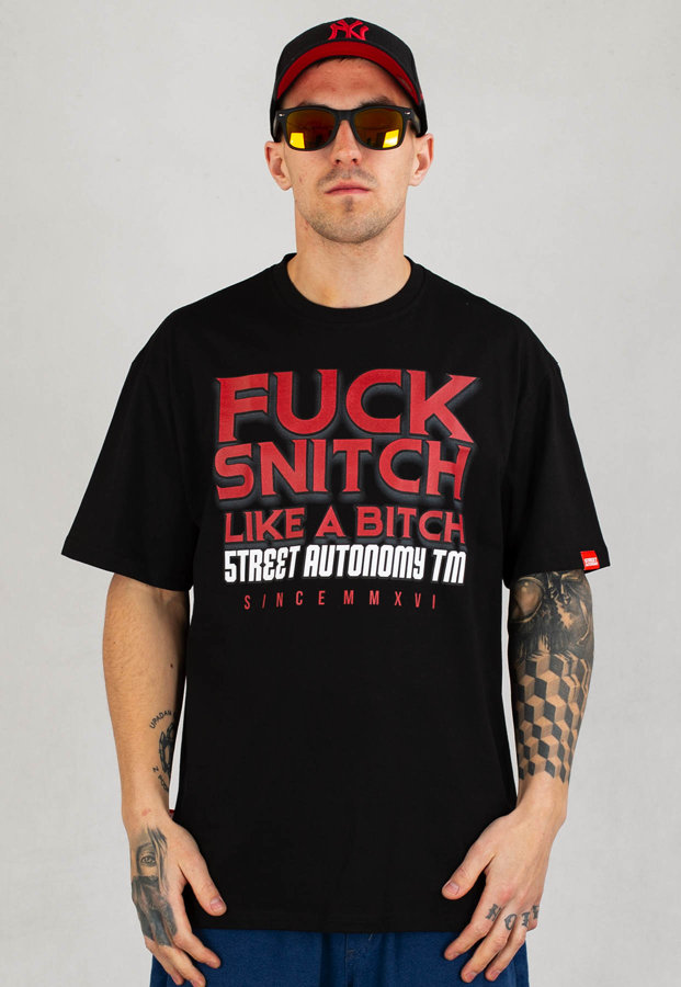 T-shirt Street Autonomy Fuck Snitch czarny