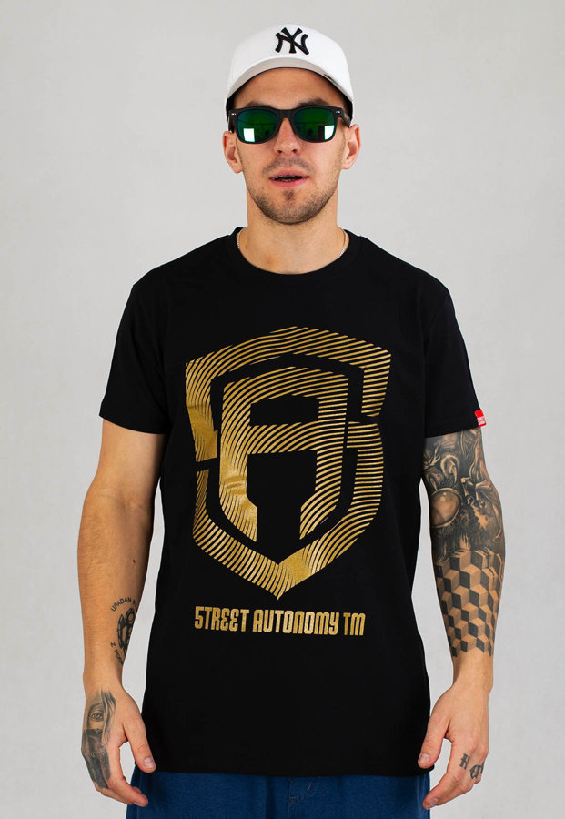 T-shirt Street Autonomy Ricnch czarno złoty