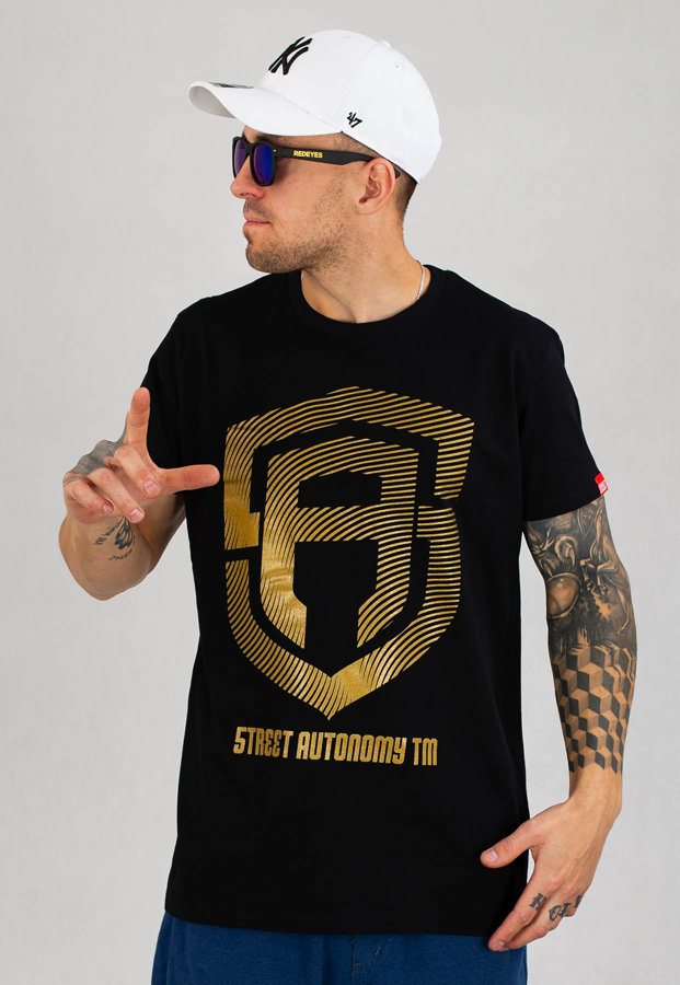 T-shirt Street Autonomy Ricnch czarno złoty