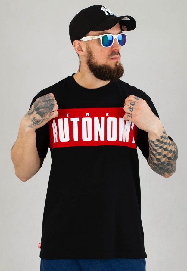 T-shirt Street Autonomy Ton czarno czerwony