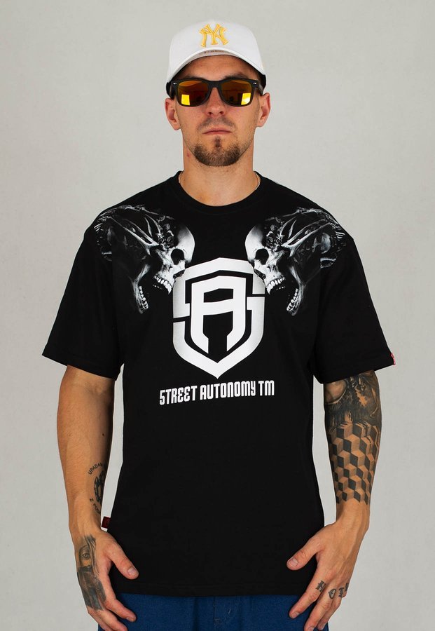 T-shirt Street Autonomy Twoheads czarno biały