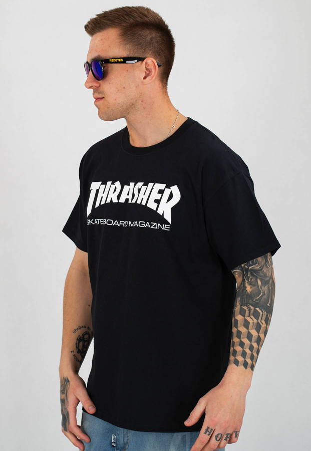 T-shirt Thrasher Flame Skatemag czarny