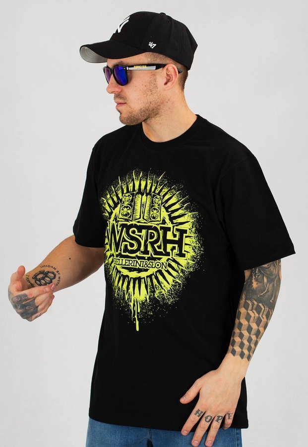 T-shirt WSRH Słońce czarno zielony