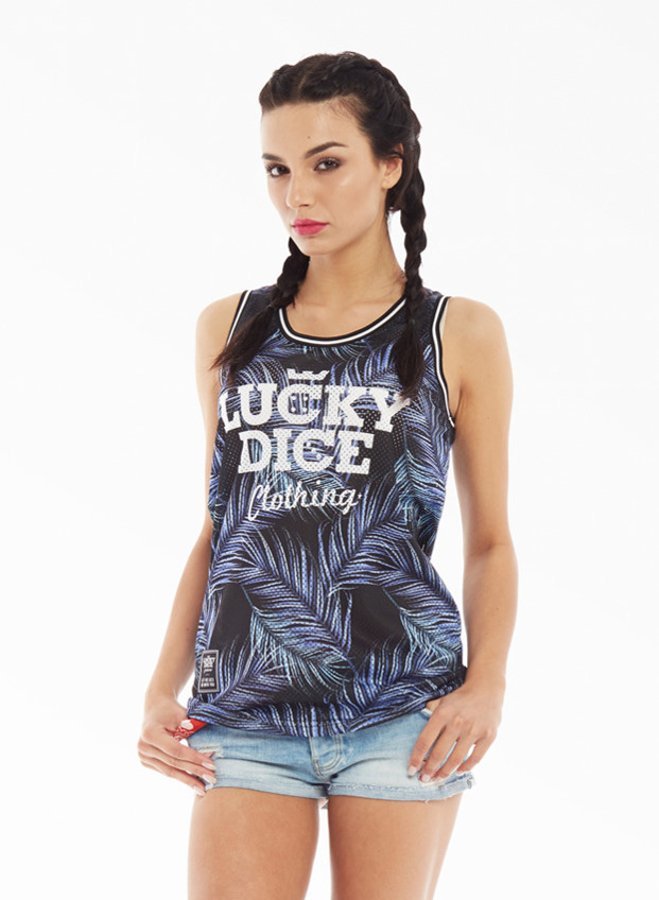 Tank Lucky Dice Jersey violet leaves