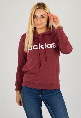 Bluza Adidas Essentials Linear Over Head Hoodie GD2960 czerwona melanż
