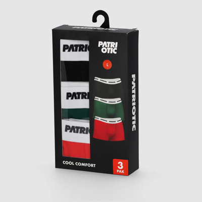 Bokserki Patriotic Futura 3-Pack czerwone zielone czarne