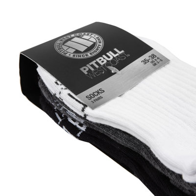 Skiety Pit Bull Low Ankle Socks TNT 3pack White Charcoal