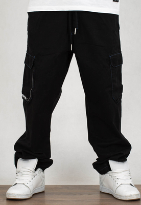 Spodnie SSG Bojówki Jogger Z Kontrastowym Przeszyciem czarne
