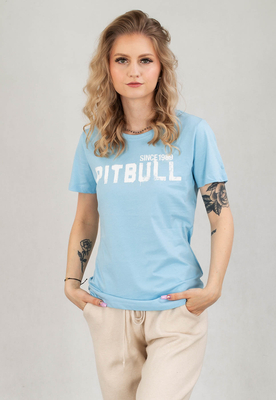 T-Shirt Pit Bull Slim Grafitti jasno niebieski