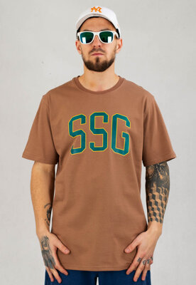 T-Shirt SSG New College brązowy