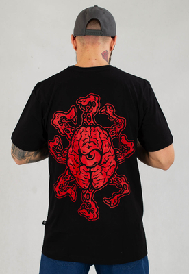T-shirt Brain Dead Familia Octopus czarno czerwony
