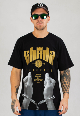 T-shirt Chada Handcuff czarno złoty