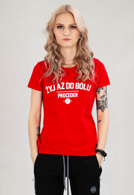 T-shirt Chada Żyj Aż Do Bólu czerwony