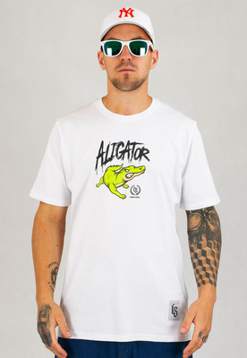 T-shirt Ciemna Strefa Aligator biały