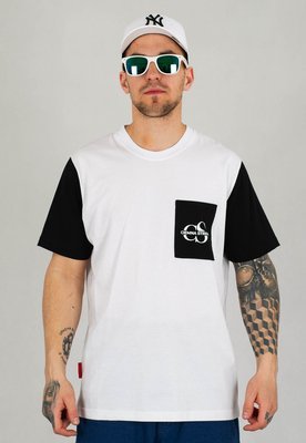 T-shirt Ciemna Strefa CS Z Kieszonką biało czarny
