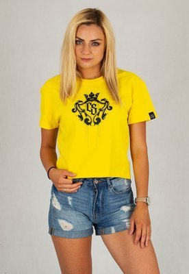 T-shirt Ciemna Strefa Crop Top CS Herb żółty
