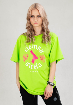 T-shirt Ciemna Strefa Gun limonkowy