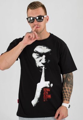 T-shirt Ciemna Strefa Trzymaj Język Za Zębami czarny