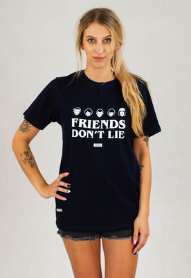 T-shirt Diamante Wear Friend Don't Lie granatowy