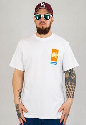 T-shirt Diil Block biało pomarańczowy