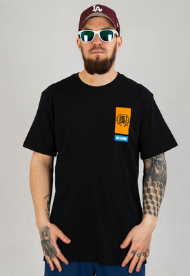 T-shirt Diil Block czarno pomarańczowy