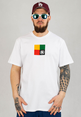 T-shirt Diil Square biały rasta