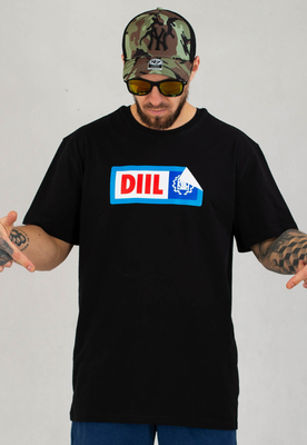 T-shirt Diil Sticker czarno niebieski