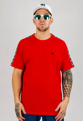 T-shirt Ganja Mafia GM Stripe czerwony