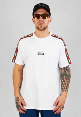 T-shirt Ganja Mafia GMF Stripe biały
