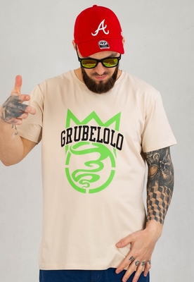 T-shirt Grube Lolo Crown beżowy
