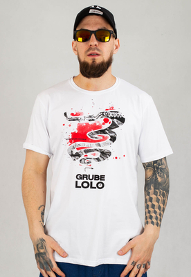 T-shirt Grube Lolo Dymek Red biały