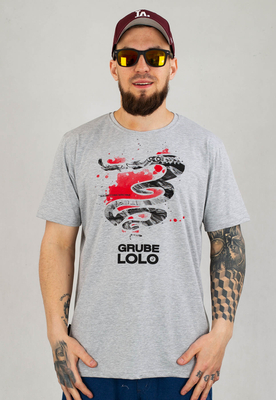 T-shirt Grube Lolo Dymek Red szary