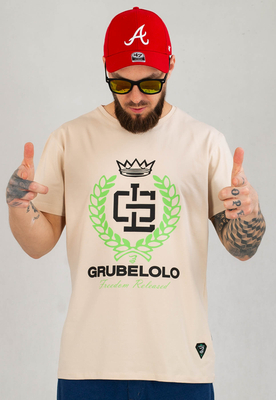 T-shirt Grube Lolo Laur beżowy