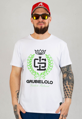T-shirt Grube Lolo Laur biały