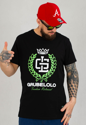 T-shirt Grube Lolo Laur czarny