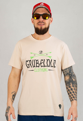 T-shirt Grube Lolo Strzałki beżowy