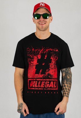 T-shirt Illegal Glass czarno czerwony