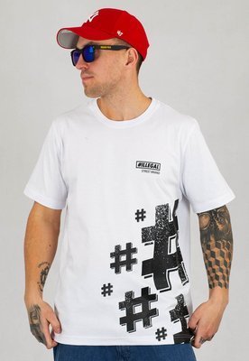 T-shirt Illegal Hashtag biały 