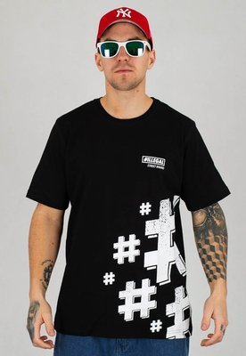 T-shirt Illegal Hashtag czarny
