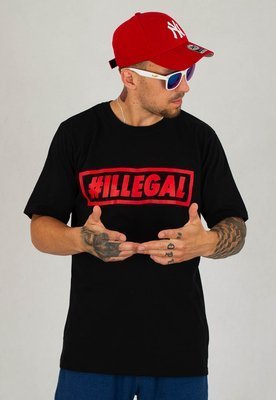 T-shirt Illegal Klasyk Box czarno czerwony