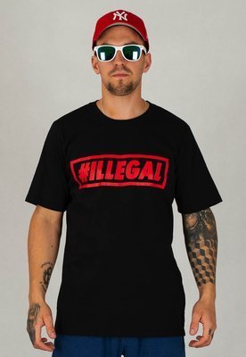 T-shirt Illegal Klasyk Box czarno czerwony
